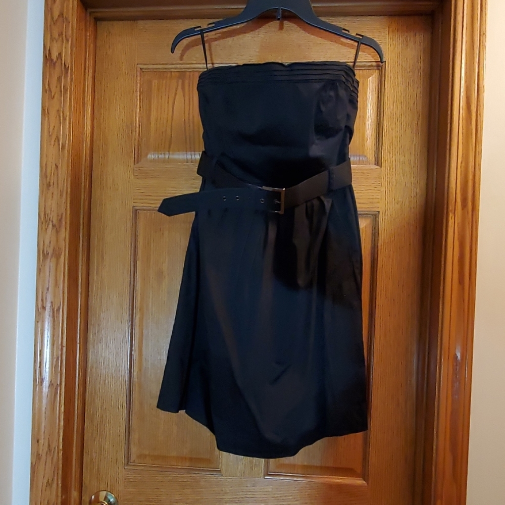 Black strapless dress